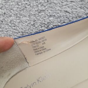 Calvin Klein Royal Blue Leather Pump with Silver Accent